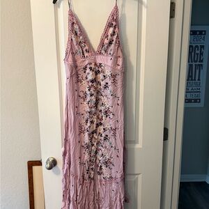 Free People Pink boho Maxi Dress